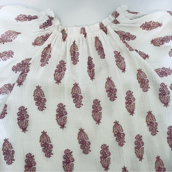 Wonderly Womens Top Blouse Raglan Sleeves Gathered to Neck Size Medium Vee Neck - Picture 15 of 16